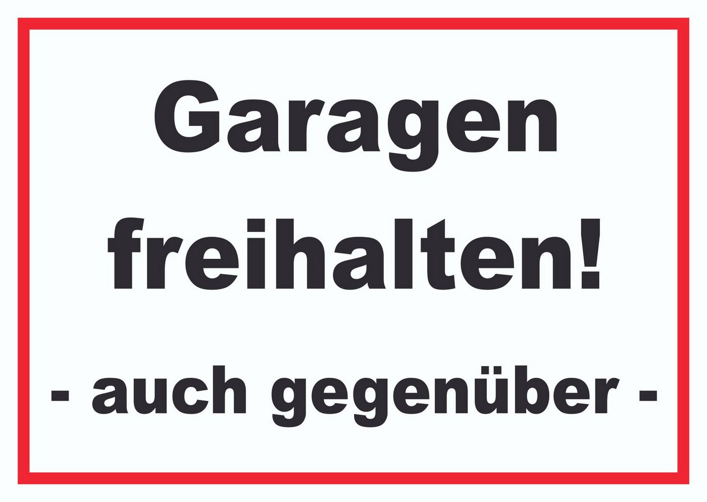 HB-Druck Hinweisschild Garagen freihalten Schild, wetterfest, stabil, UV-beständig, kratzfest Bild 2