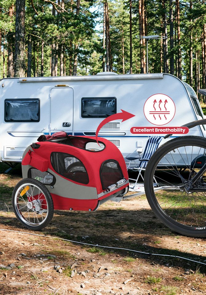SEPNINE Fahrradhundeanhänger M - Faltbar, mit Sicherheitsreflektoren, 3 praktischen Taschen Bild 2
