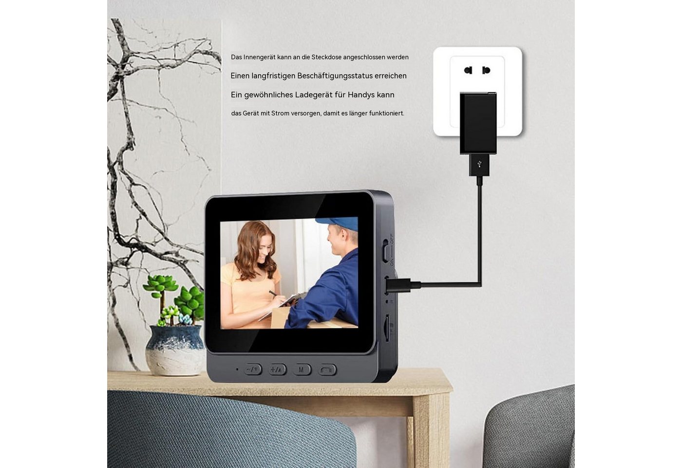 Topcony Überwachungskamera Video Türklingel mit Kamera kabellos 4,3 Zoll Farbdisplay (Innenbereich, Außenbereich, Drahtlose Video Türklingel mit Kamera, HD Kamera Gegensprechanlage Infrarot Nachtsicht Zwei-Wege-Audio, Kabellose Funkklingel ohne App & WLAN) Bild 3