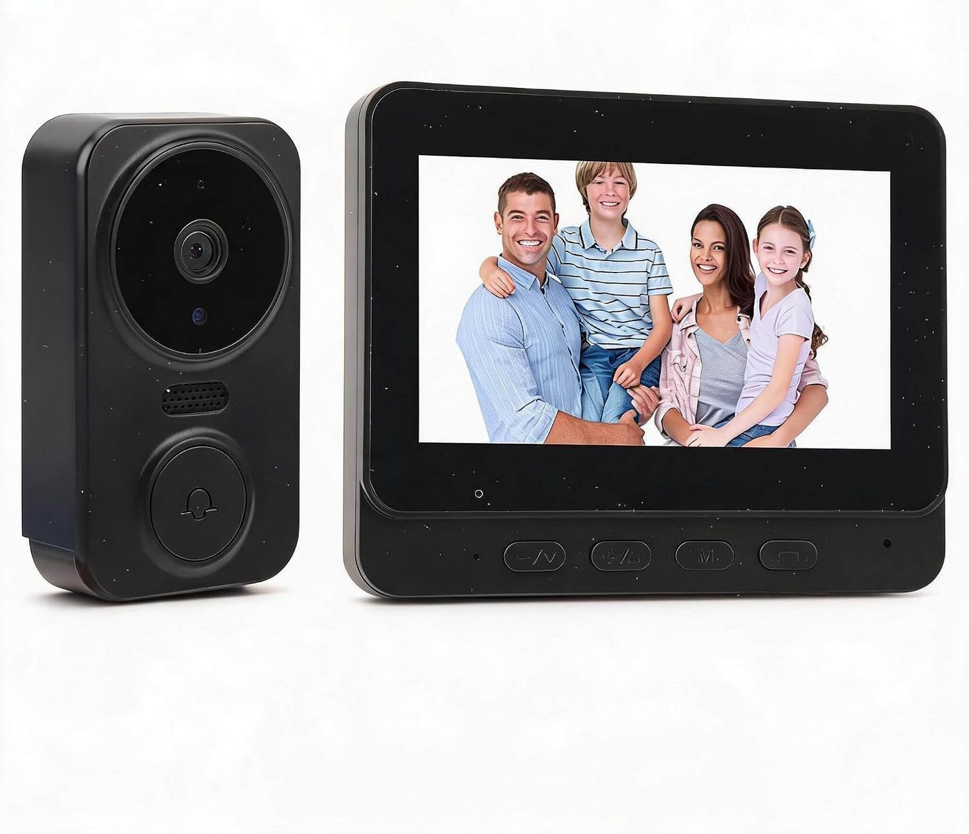 Topcony Überwachungskamera Video Türklingel mit Kamera kabellos 4,3 Zoll Farbdisplay (Innenbereich, Außenbereich, Drahtlose Video Türklingel mit Kamera, HD Kamera Gegensprechanlage Infrarot Nachtsicht Zwei-Wege-Audio, Kabellose Funkklingel ohne App & WLAN) Bild 5
