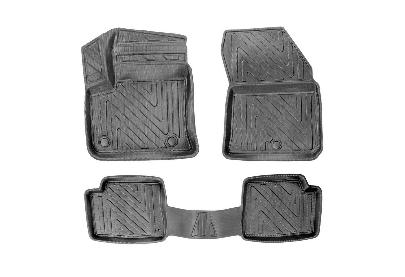 fussmattenprofi.com Auto-Fußmatte 3D Fussmatten für Opel Corsa F Elektro 2019-2026 Carbon (EV-Model) (1 St), für Opel Opel Corsa Elektro Bild 5