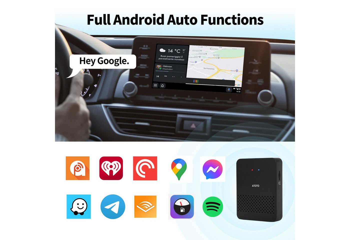 YI ATOTO AD3AA-BK Kabelloser Android-Auto-Adapter KFZ-Adapter Bild 4