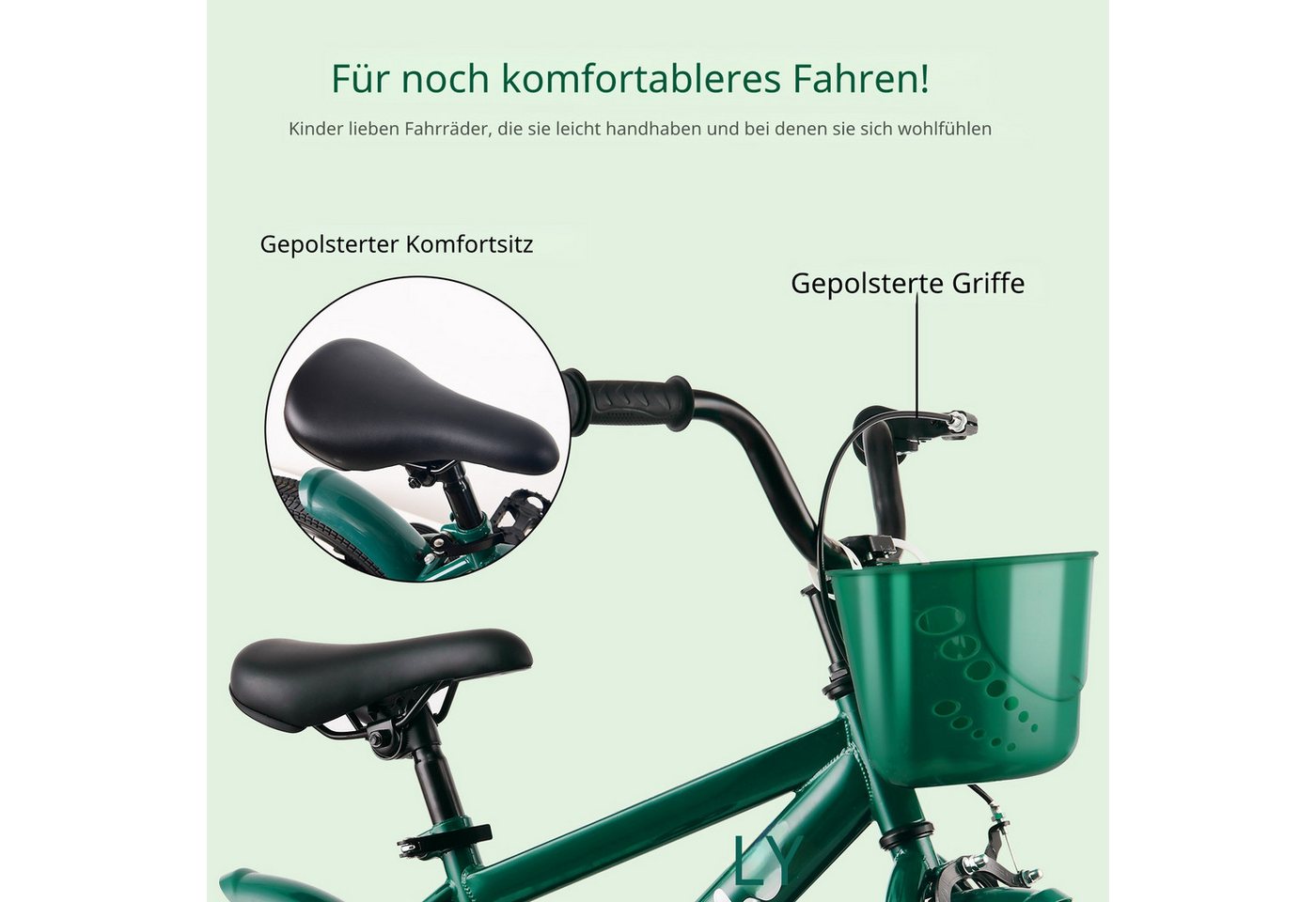 RULLY Kinderfahrrad Kinderfahrrad Jungen 12/14/16 Zoll für 2–7 Jahre, 1 Gang, Mit Stützrädern, Schutzblechen, Klingel und Korb