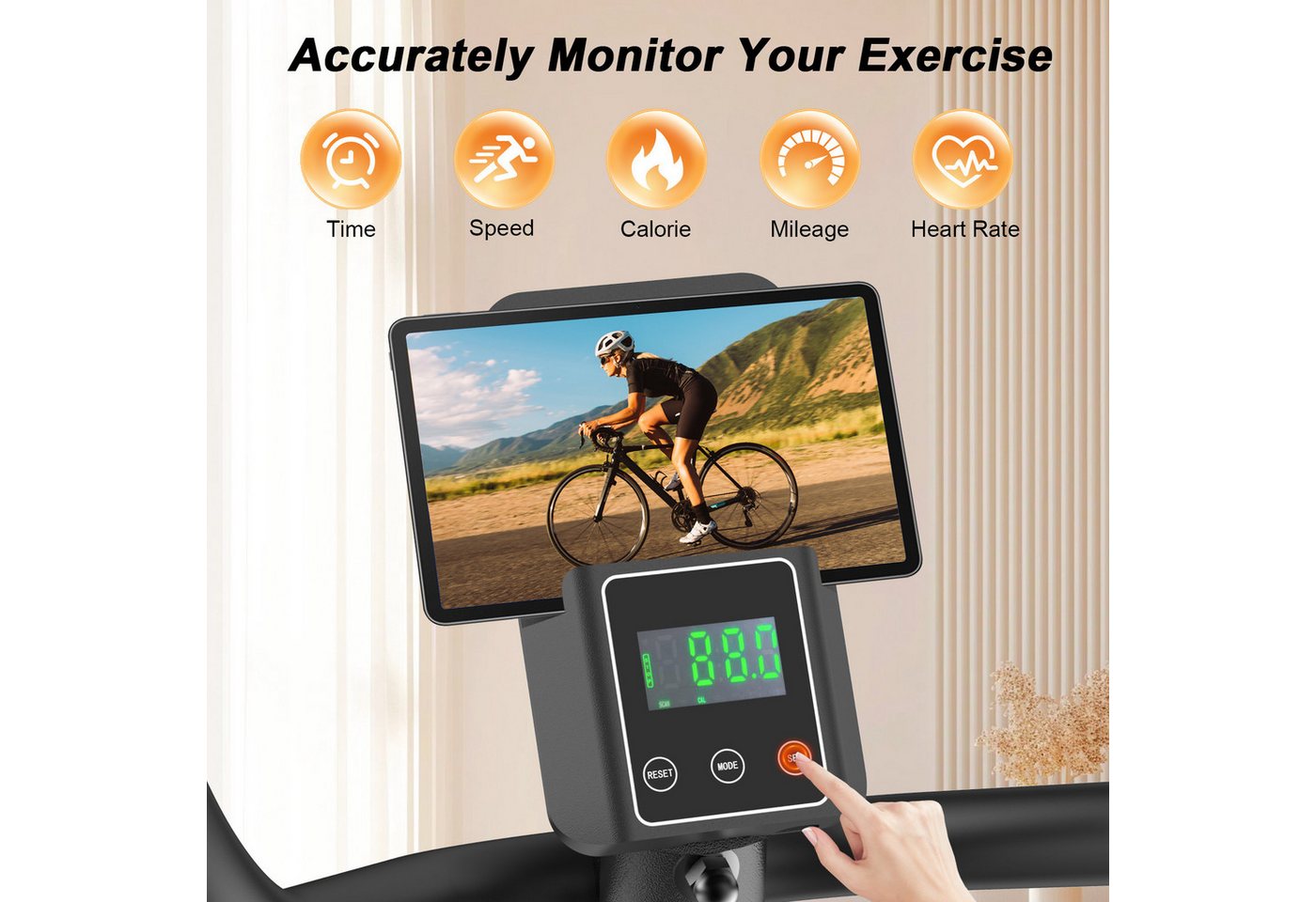 Gywowken Liege-Heimtrainer Liegeheimtrainer, 16 Stufen magnetischer Widerstand, LCD Display mit Pulsmessung, verstellbarer Sitz & Rückenlehne Bild 2