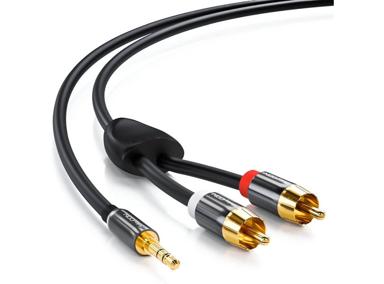 deleyCON deleyCON 10m HQ Adapter Audio Kabel - 3,5mm Klinke zu 2x Cinch Stecker Audio-Kabel