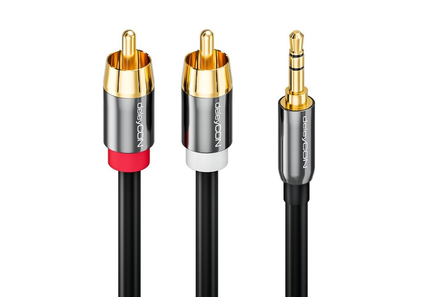 deleyCON deleyCON 10m HQ Adapter Audio Kabel - 3,5mm Klinke zu 2x Cinch Stecker Audio-Kabel Bild 2
