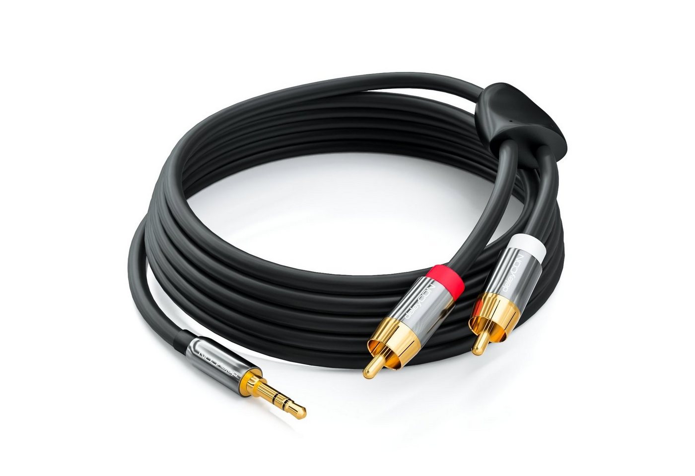 deleyCON deleyCON 10m HQ Adapter Audio Kabel - 3,5mm Klinke zu 2x Cinch Stecker Audio-Kabel Bild 5