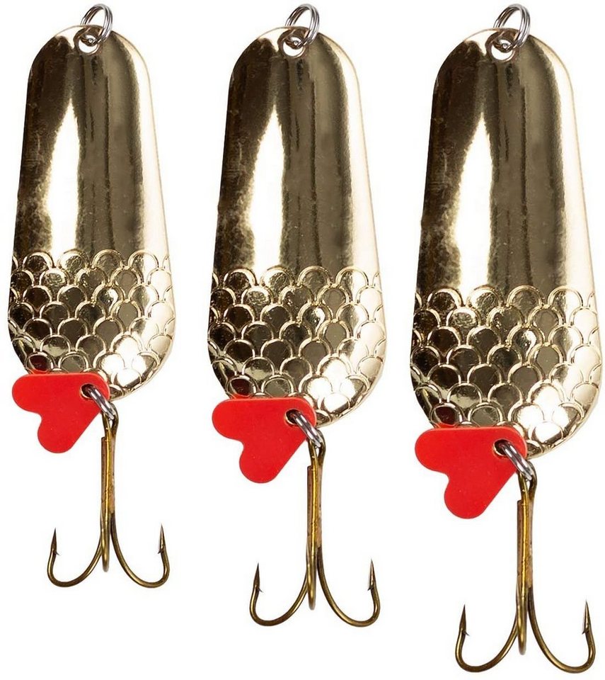 Zite Kunstköder Blinker-Set zum Raubfischangeln 16-34g Löffelblinker Gold 3 Stück