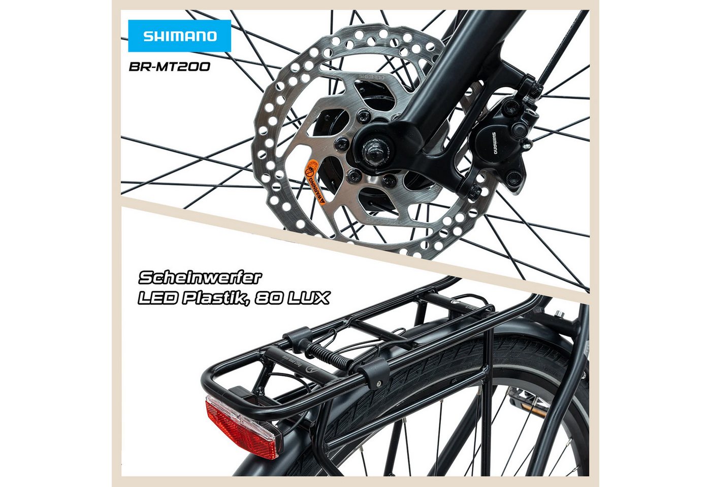 Rabeneick Cityrad Rabeneick TS5 Cityrad 28 zoll, 9-Gang Shimano Schaltung, 9 Gang SHIMANO CUES RD-U4020, 9-fach Schaltwerk, Diamant 55cm und Trapez 50cm für Damen und Herren Bild 5