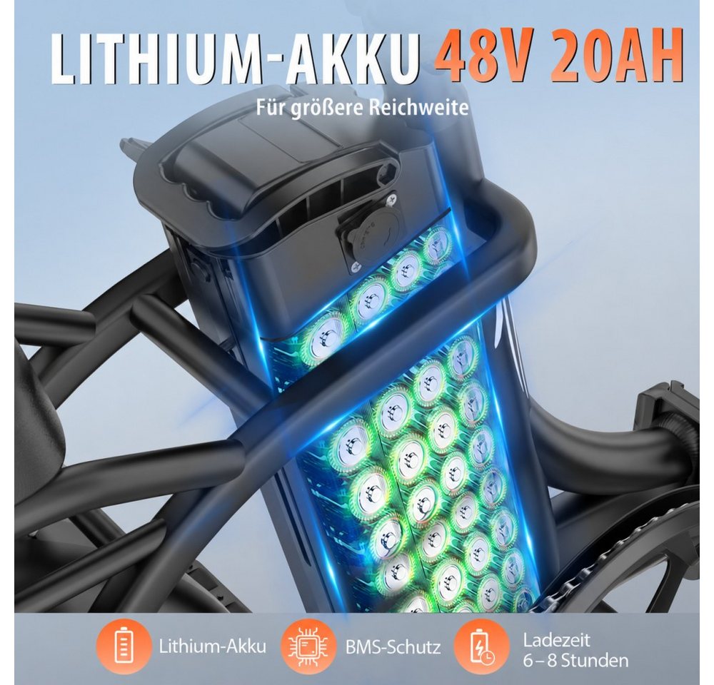 SSY E-Bike modernes City-E-Bike, Mittelmotor, (36V 15Ah Lithium-Akku), Shimano 7-Gang-Schaltung Bild 3