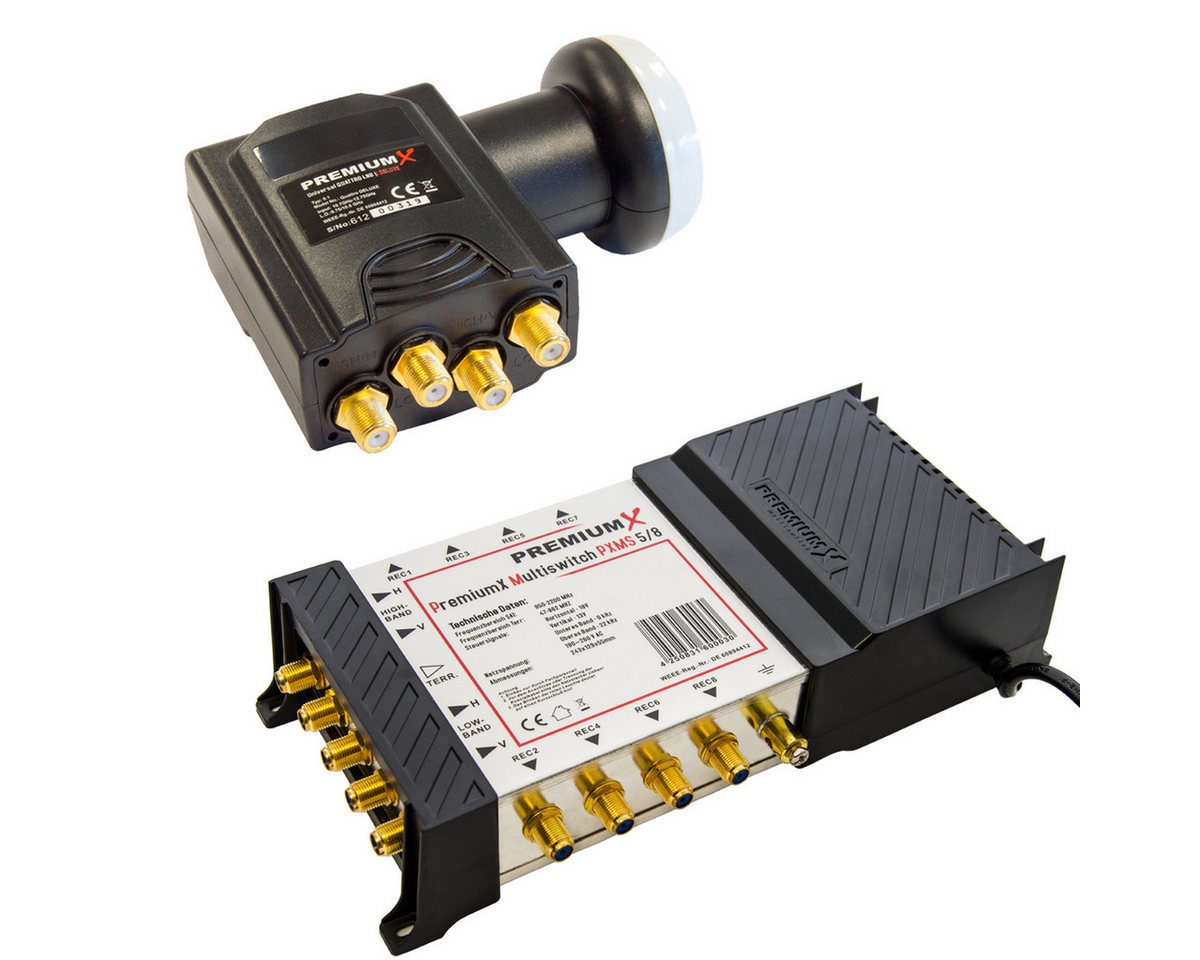 PremiumX SAT-Multischalter Multischalter PXMS-5/8 mit Netzteil Deluxe Quattro LNB 0,1dB 4K 8K Bild 5