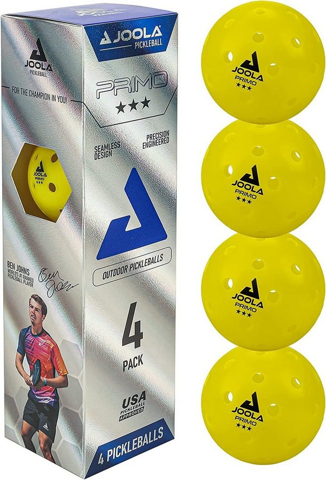 Joola Pickleball Primo Ball (4 pack), Tennis Tischtennis Bälle Schlagspiel