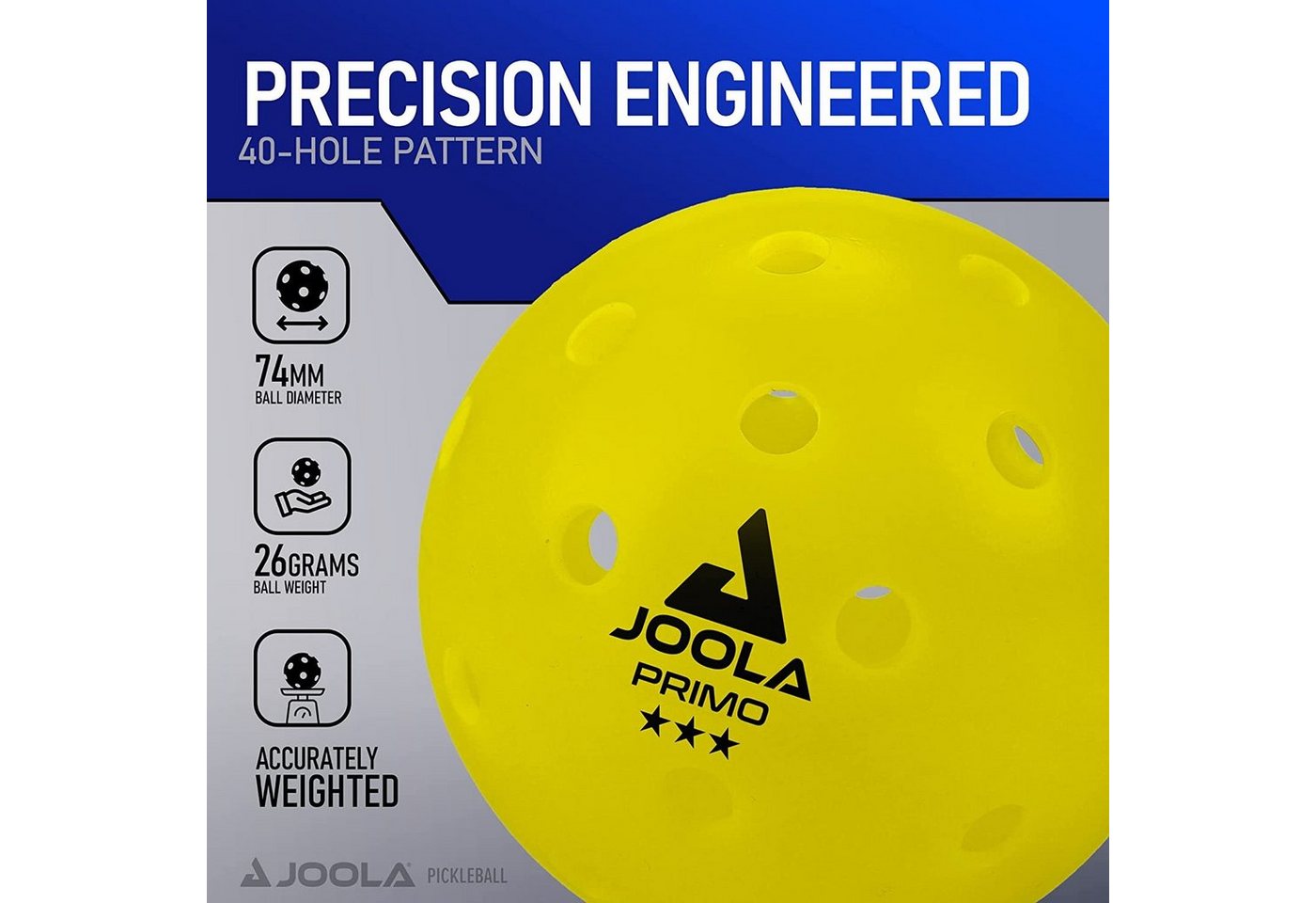 Joola Pickleball Primo Ball (4 pack), Tennis Tischtennis Bälle Schlagspiel Bild 3