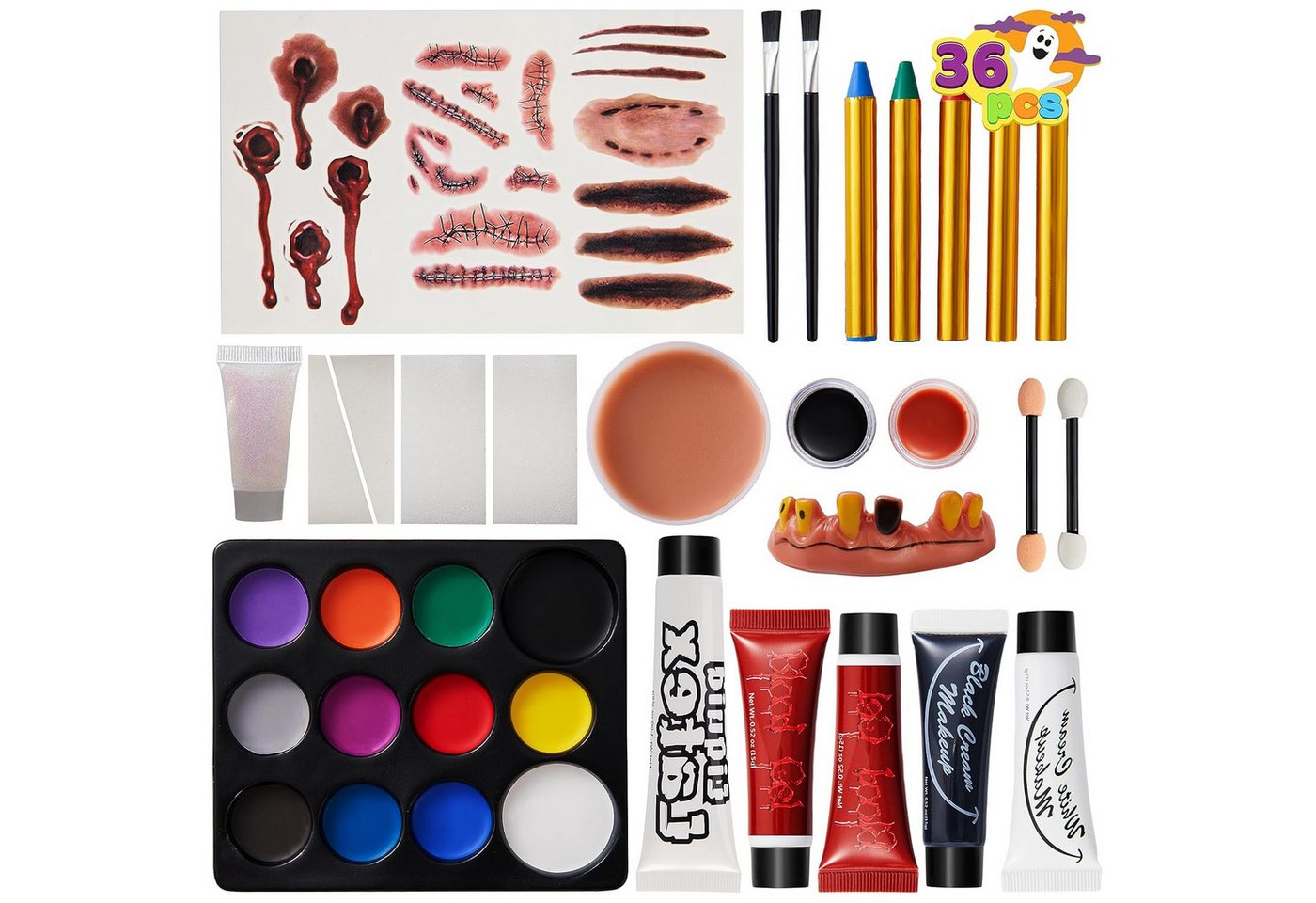 JOYIN Theaterschminke JOYIN 36-tlg. Halloween Schminke Set mit Kunstblut für Cosplay (1-tlg) Bild 5