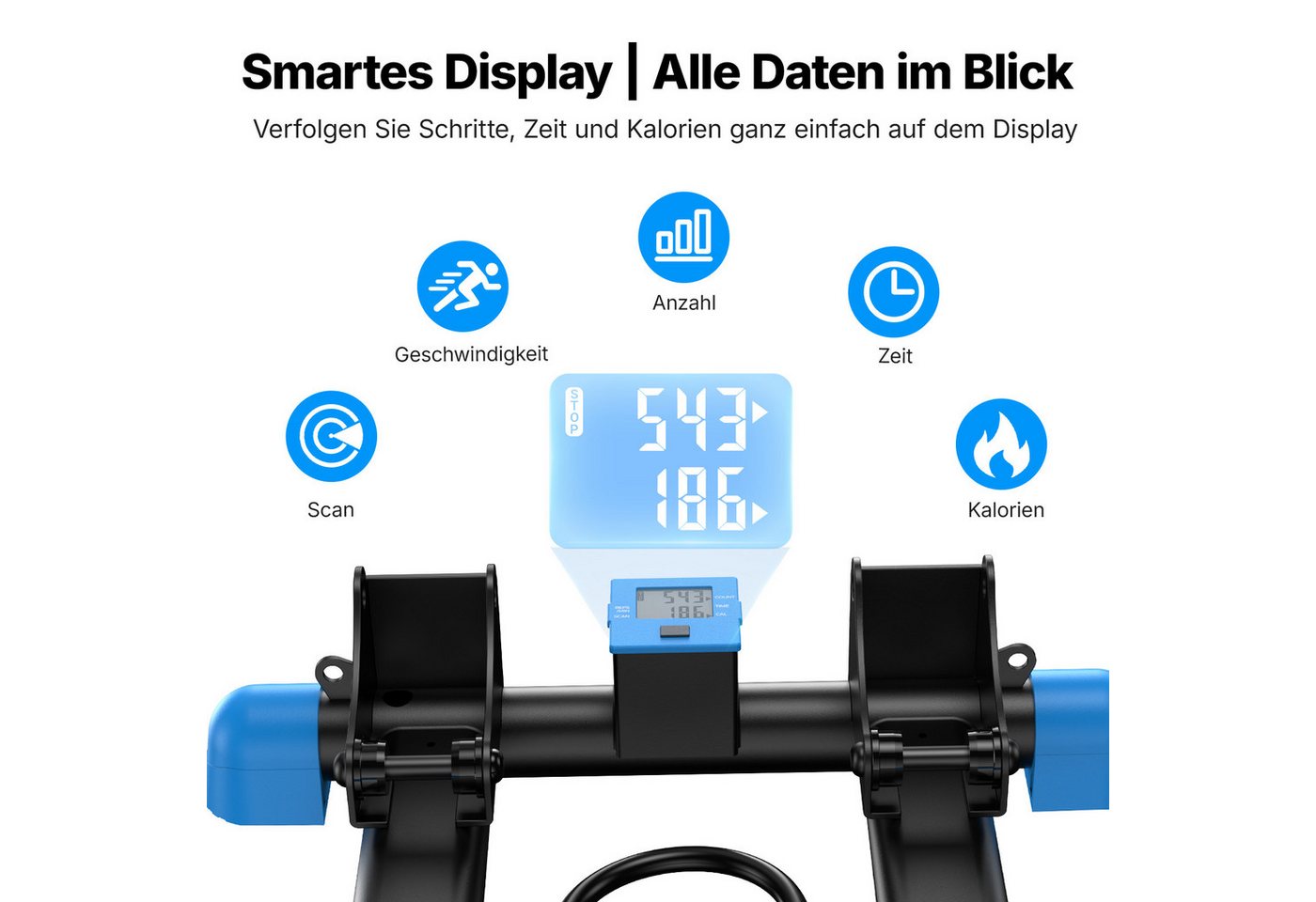 MERACH Mini-Stepper 3-in-1, Hydraulischer Beintrainer mit LCD-Display (3-in-1 Stepper-Set mit 2 Trainingsbändern für Ganzkörpertraining, 1-tlg., Enthält Mini-Stepper, 2 Widerstandsbänder, Werkzeug & Anleitung), 12 Höhenstufen, leiser Hydraulikantrieb, LCD-Monitor, bis 150 kg