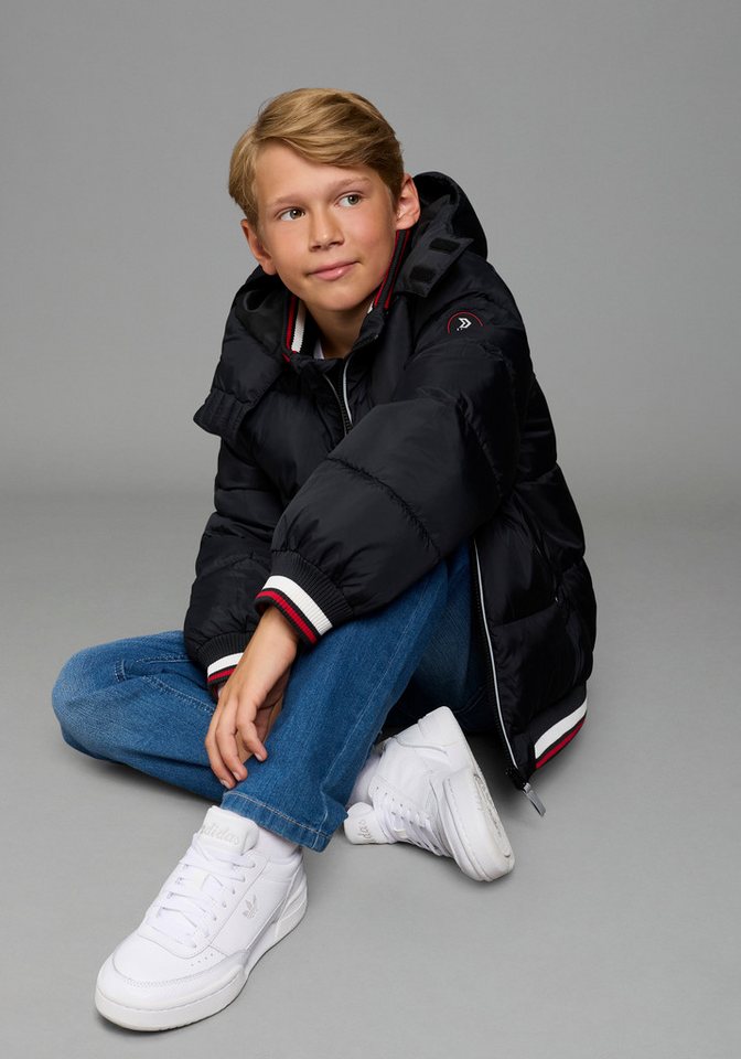 H.I.S Outdoorjacke H.I.S Winterjacke mit Ringelbündchen Warme Jacke mit Ringelbündchen und Fleecefutter, abnehmbarer Kapuze Bild 3