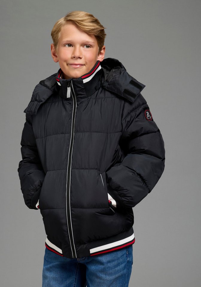 H.I.S Outdoorjacke H.I.S Winterjacke mit Ringelbündchen Warme Jacke mit Ringelbündchen und Fleecefutter, abnehmbarer Kapuze Bild 4