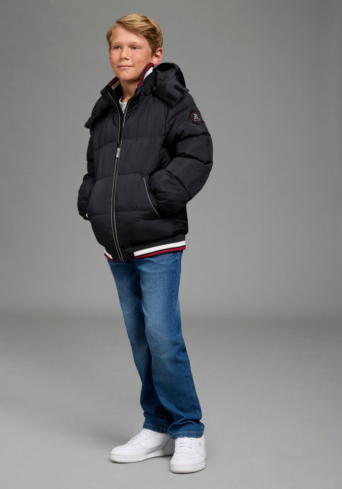 H.I.S Outdoorjacke H.I.S Winterjacke mit Ringelbündchen Warme Jacke mit Ringelbündchen und Fleecefutter, abnehmbarer Kapuze Bild 5