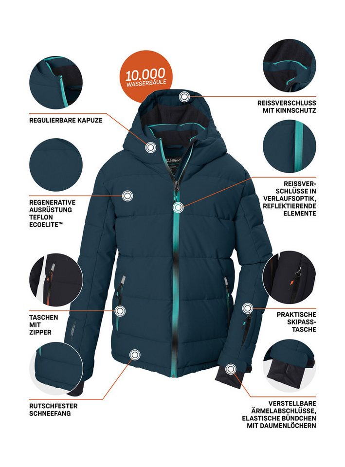 Killtec Skijacke KSW 203 BYS SKI JCKT Winddichte, wasserabweisende Kinder-Ski-Steppjacke mit Schneefang Bild 2