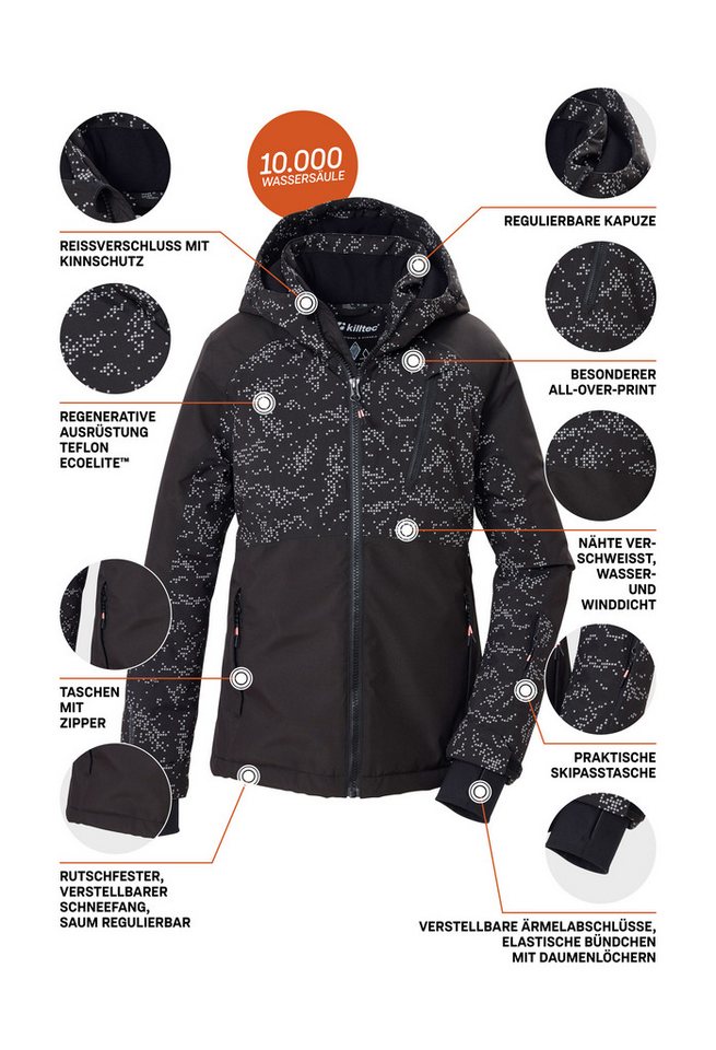 Killtec Skijacke KSW 189 GRLS SKI JCKT Wind- und wasserdicht, atmungsaktiv, grafischer All-over-Print Bild 5
