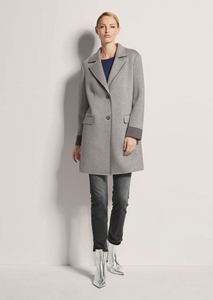 MADELEINE Outdoorjacke Modische Longjacke aus Baumwollmix Uni-Design mit Reverskragen und offener Kantenverarbeitung Bild 3