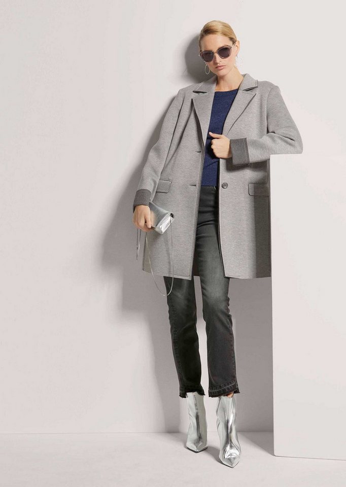 MADELEINE Outdoorjacke Modische Longjacke aus Baumwollmix Uni-Design mit Reverskragen und offener Kantenverarbeitung Bild 5