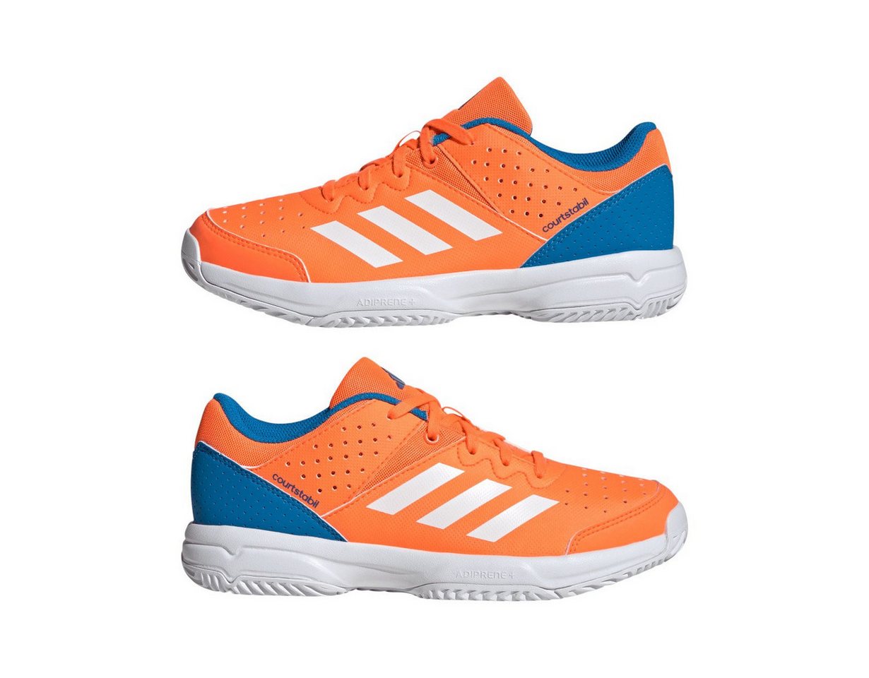 adidas Performance Hallen-Indoorschuhe Court Stabil 2025 orange/blau Kinder Badmintonschuh Bild 4