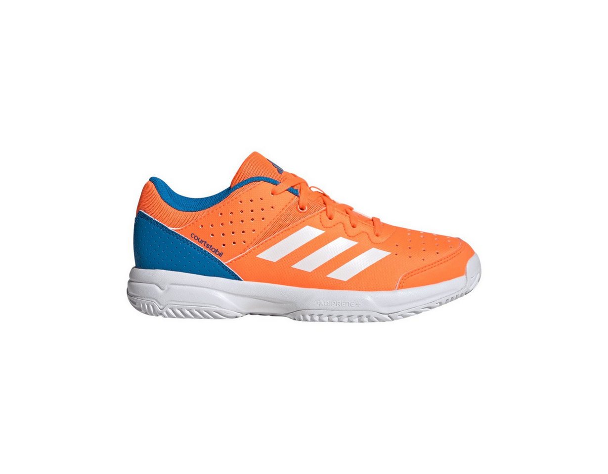 adidas Performance Hallen-Indoorschuhe Court Stabil 2025 orange/blau Kinder Badmintonschuh Bild 5