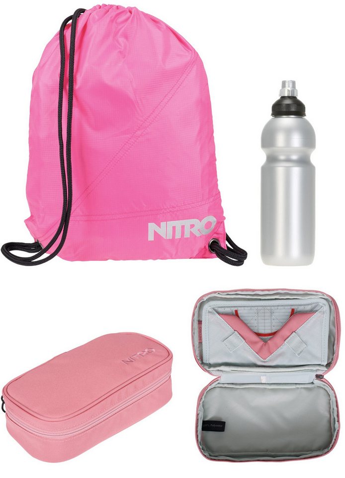 NITRO Schulrucksack Jungen Mädchen Future Hero Schultasche Rucksack (4 Teile Set, inkl. Mäppchen Box, inkl. Sportbeutel, inkl. Trinkflasche), viel Stauraum Laptopfach 2 Hauptfächer Daypack Auswahl rmtf Bild 2