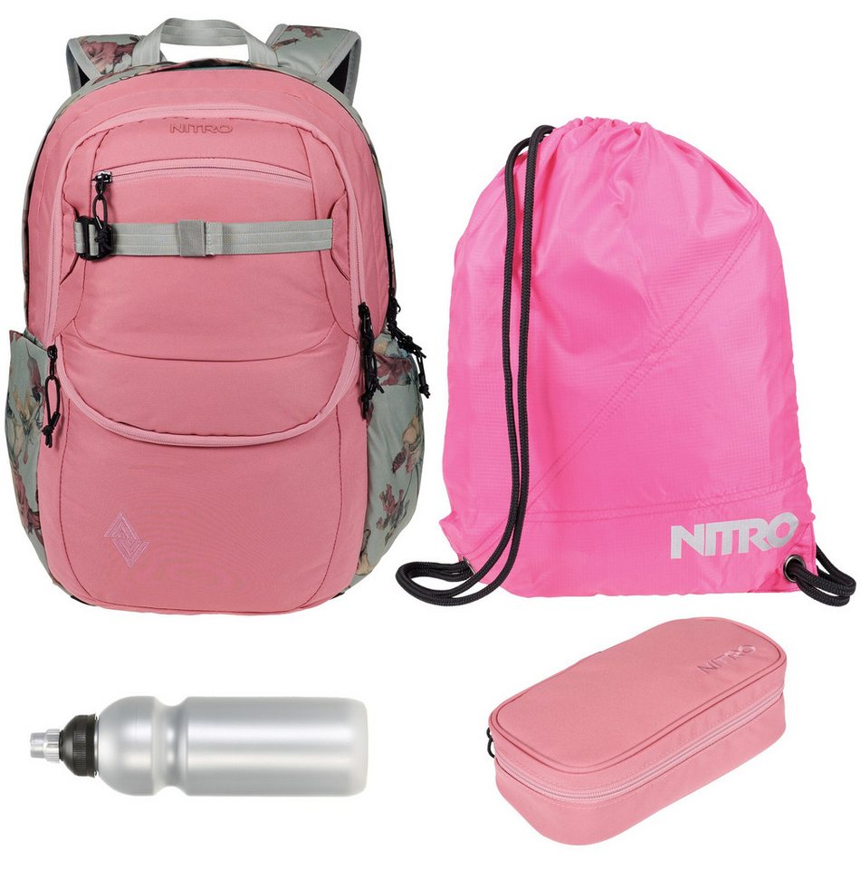 NITRO Schulrucksack Jungen Mädchen Future Hero Schultasche Rucksack (4 Teile Set, inkl. Mäppchen Box, inkl. Sportbeutel, inkl. Trinkflasche), viel Stauraum Laptopfach 2 Hauptfächer Daypack Auswahl rmtf Bild 5