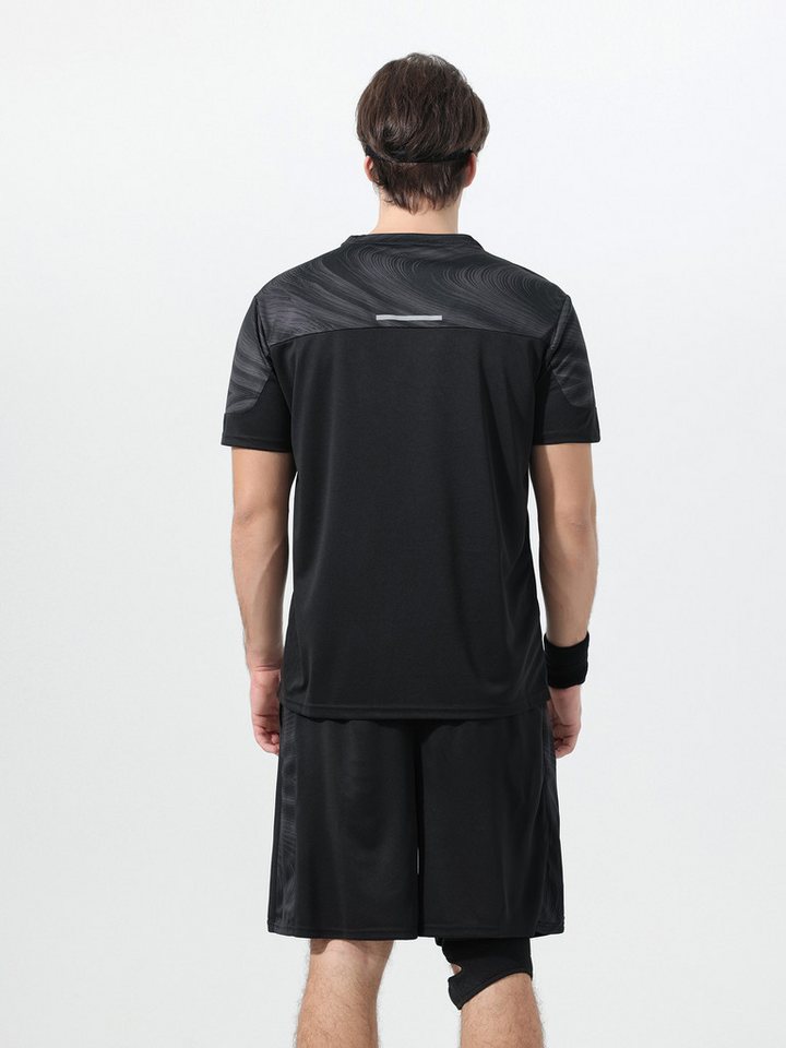 YOUTHUP Sportanzug, Herren Trainingsanzug Zweifarbig Kurzarm-Shirt und Shorts