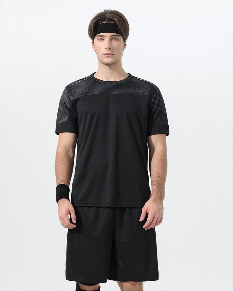 YOUTHUP Sportanzug, Herren Trainingsanzug Zweifarbig Kurzarm-Shirt und Shorts Bild 4