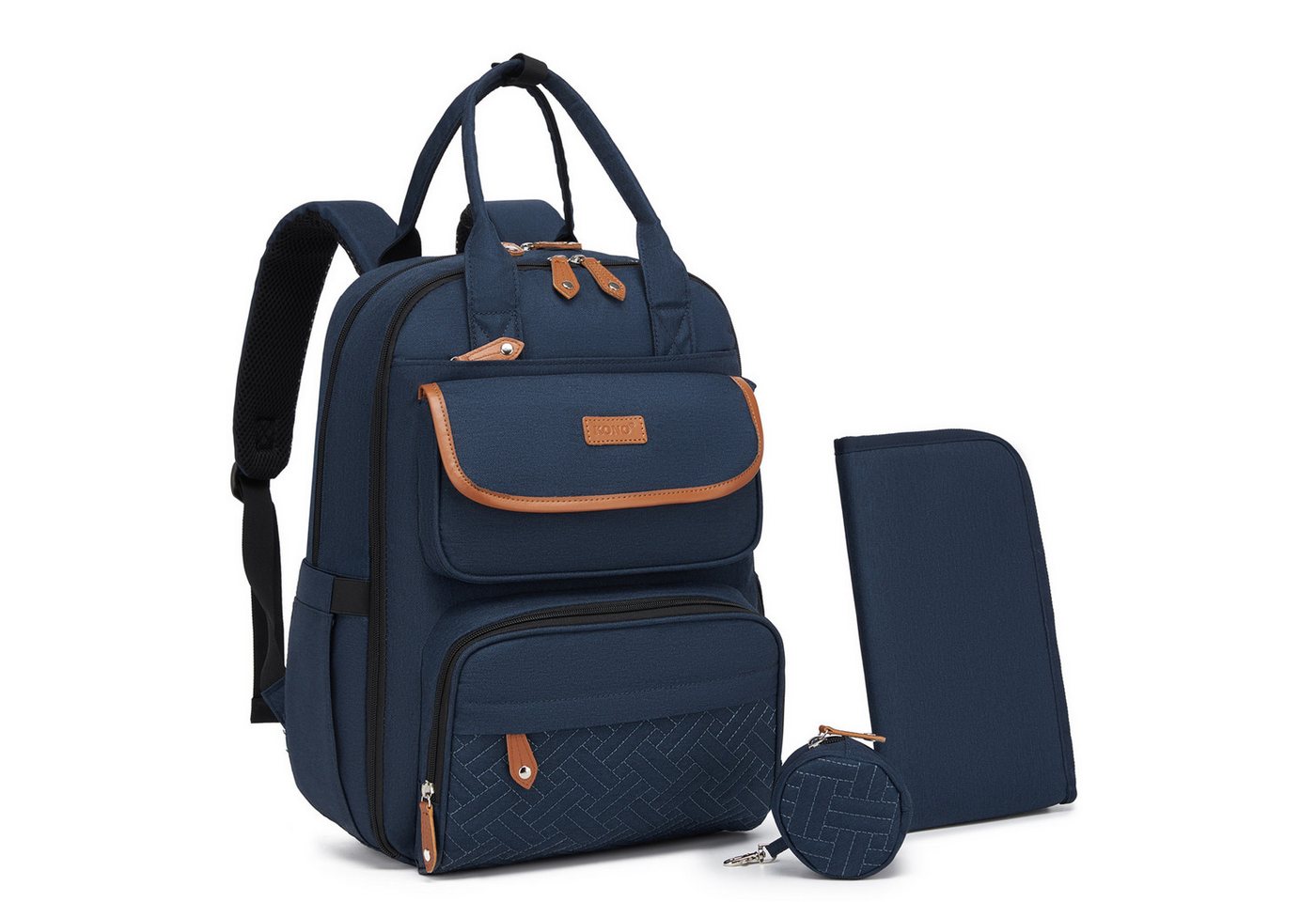 KONO Wickelrucksack, Multifunktionaler Babyrucksack mit Laptopfach Bild 4