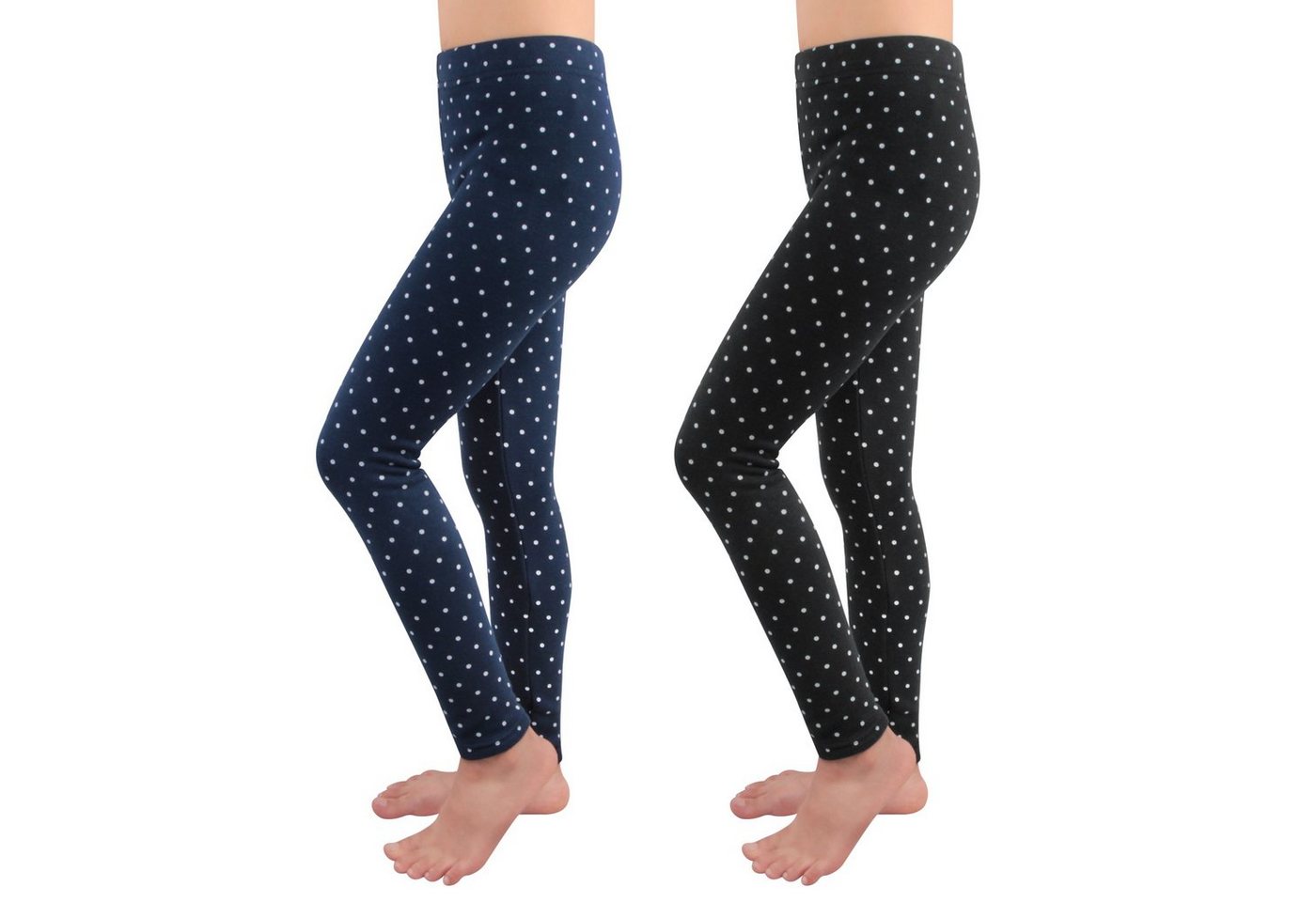 L&K-II Thermoleggings 4603 (1/2/3er-Pack, 2-tlg., 2er-Pack) gefütterte Winter Leggings Mädchen mit Punktmuster Bild 2