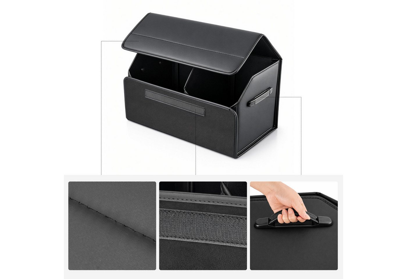 Youyijia Rücksitzorganizer Auto Kofferraum Organizer faltbar mit Deckel wasserabweisende