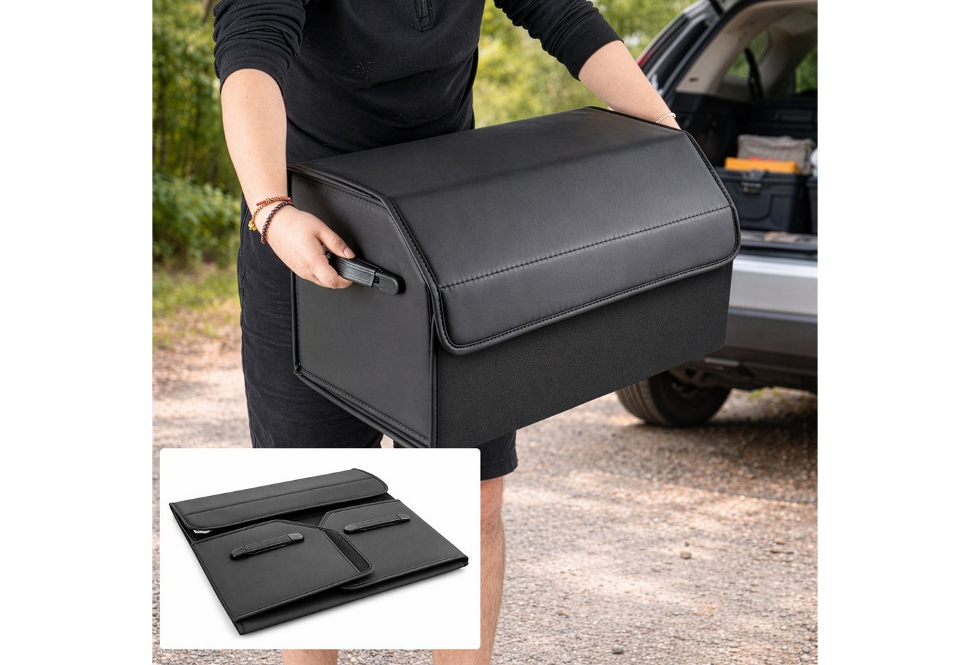 Youyijia Rücksitzorganizer Auto Kofferraum Organizer faltbar mit Deckel wasserabweisende Bild 3
