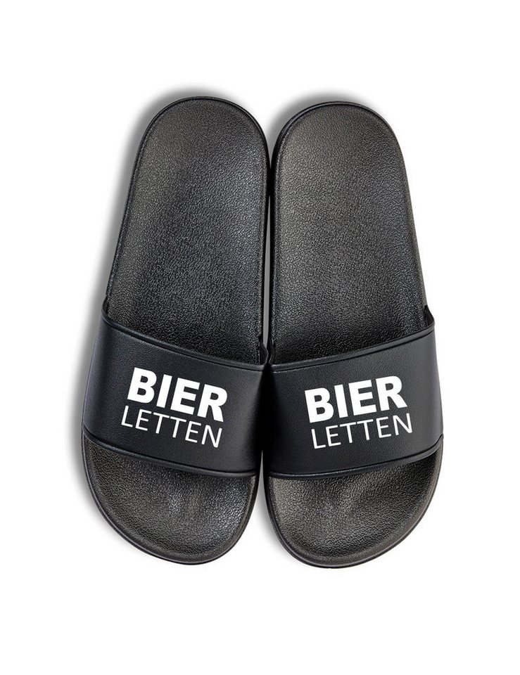 Youth Designz Herren Damen Badelatschen "Bier Letten" Print lustig Geschenk Unisex Badeschuh wasserdicht