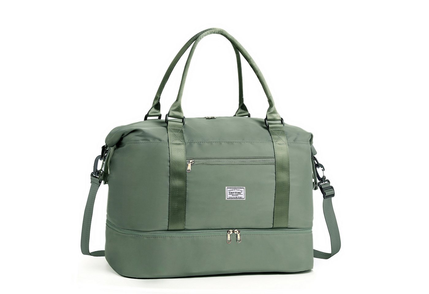 TAN.TOMI Reisetasche Wasserdicht Travel Duffle Bag 46x46x23 Tragetasche Sporttasche (Erweiterbar mit Trolley-Ärmel und Nasstasche), Fitnesstasche Trainingstasche Krankenhaustasche mit Schuhfach Bild 4