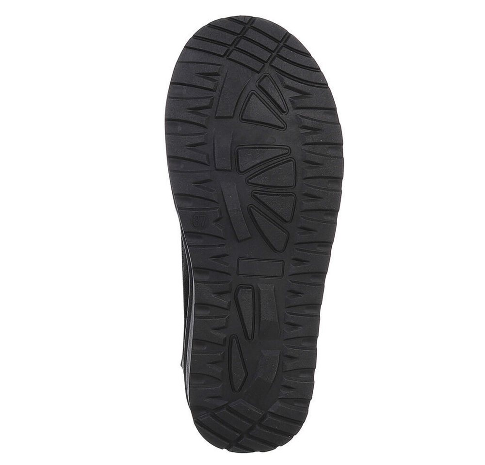 Ital-Design Echte Lederstiefel für Damen – Bequem und Stylish Snowboots (88519328) Flach Stiefeletten in Schwarz