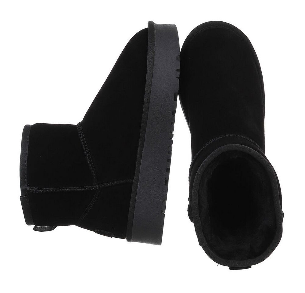 Ital-Design Echte Lederstiefel für Damen – Bequem und Stylish Snowboots (88519328) Flach Stiefeletten in Schwarz Bild 2