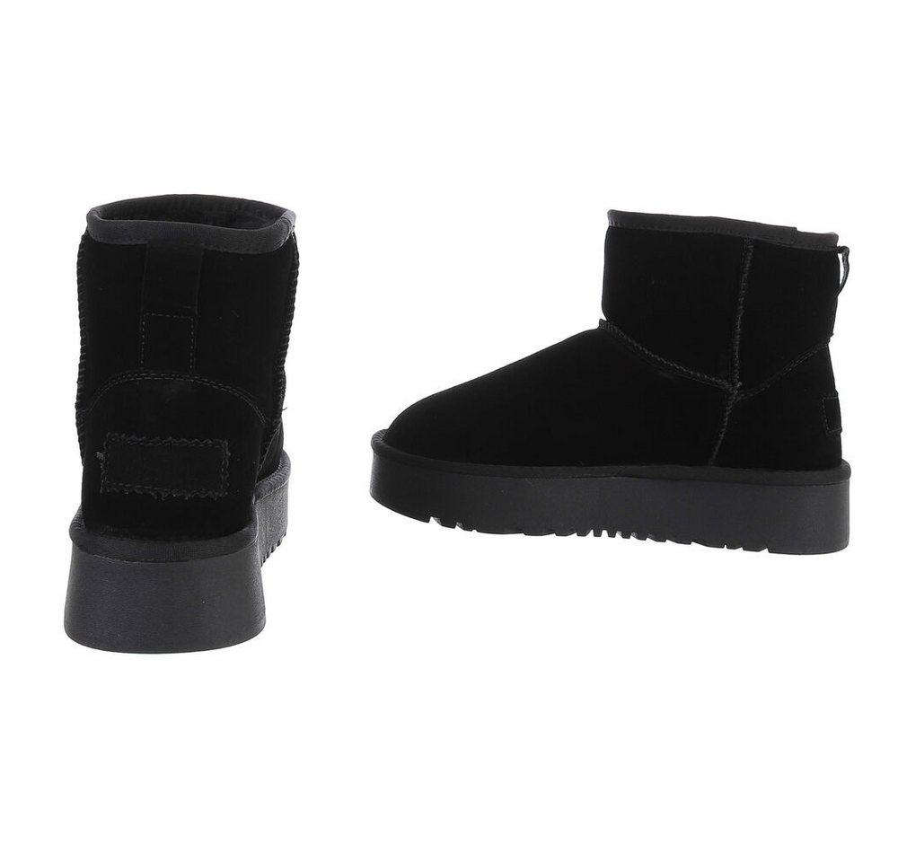 Ital-Design Echte Lederstiefel für Damen – Bequem und Stylish Snowboots (88519328) Flach Stiefeletten in Schwarz Bild 4