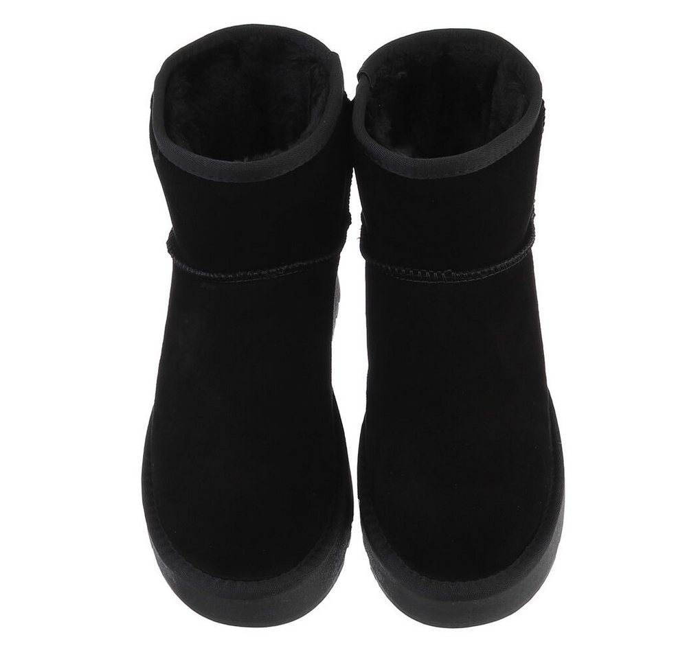 Ital-Design Echte Lederstiefel für Damen – Bequem und Stylish Snowboots (88519328) Flach Stiefeletten in Schwarz Bild 5