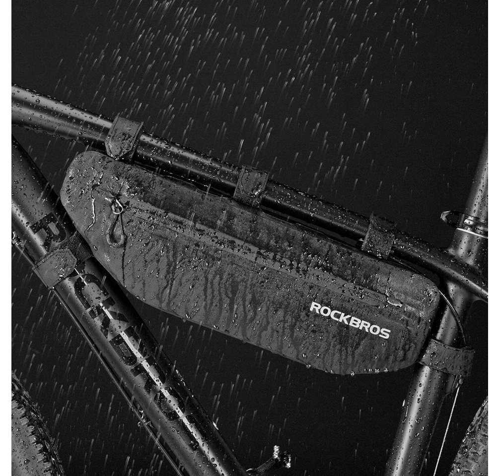 ROCKBROS Fahrradtasche Wasserdicht Rahmentasche (1-tlg), Triangle Bag Dreiecktasche ca.3L Schwarz Bild 3