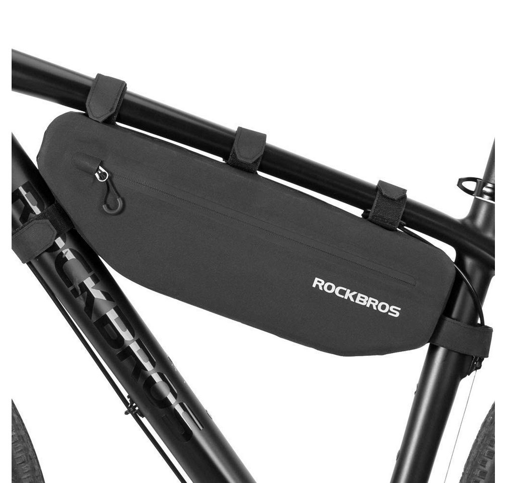 ROCKBROS Fahrradtasche Wasserdicht Rahmentasche (1-tlg), Triangle Bag Dreiecktasche ca.3L Schwarz Bild 4