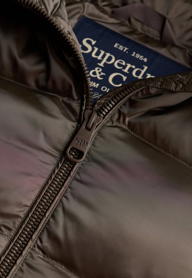Superdry Outdoorjacke HOODED SHINE PUFFER JACKET Deep Khaki Green Bild 2