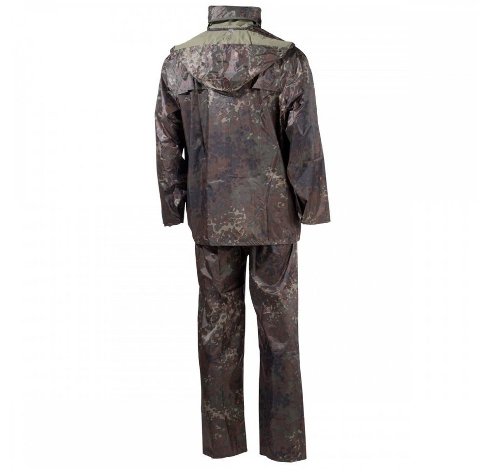 MFH Regenmantel Regenanzug, Polyester, flecktarn - M mit Kapuze Bild 3