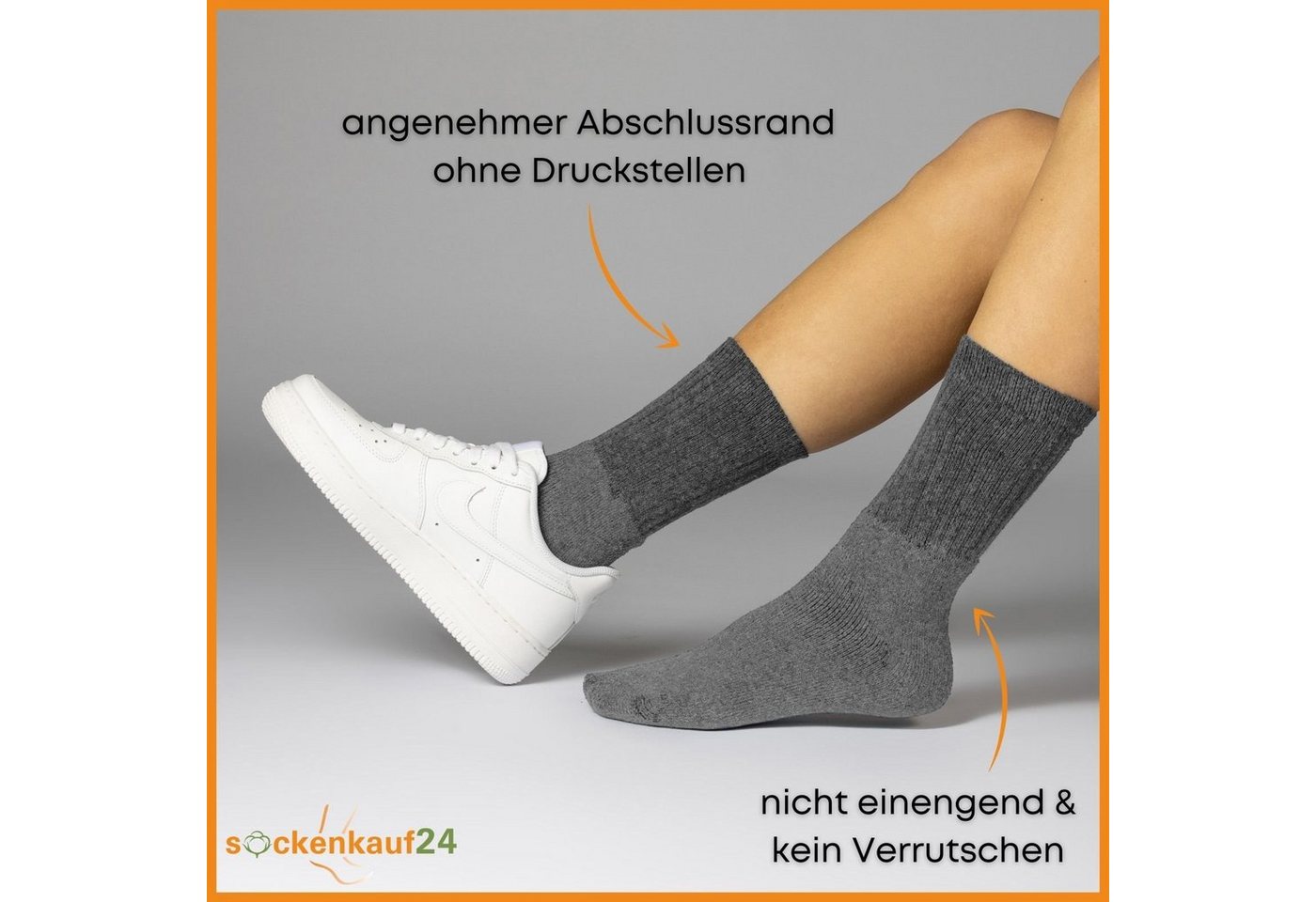 sockenkauf24 Tennissocken 10, 20, 30 Paar Sportsocken Arbeitssocken Herren & Damen (Anthazit, 10-Paar, 43-46) Socken Baumwolle 10100