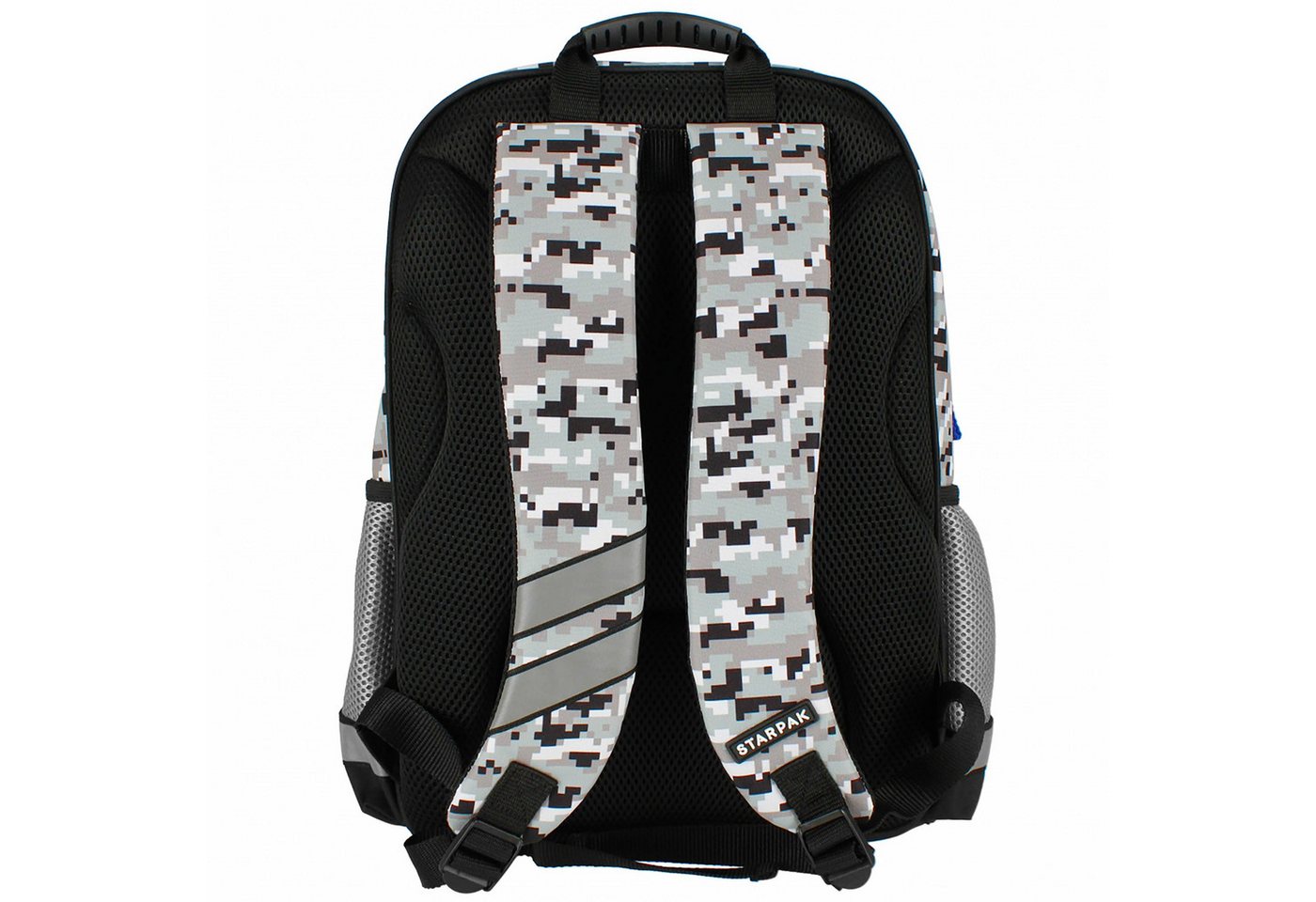 Sarcia.eu Schulrucksack Grauer Pixel Schulrucksack für Jungen, geräumig 40x29x20cm, gepolstert