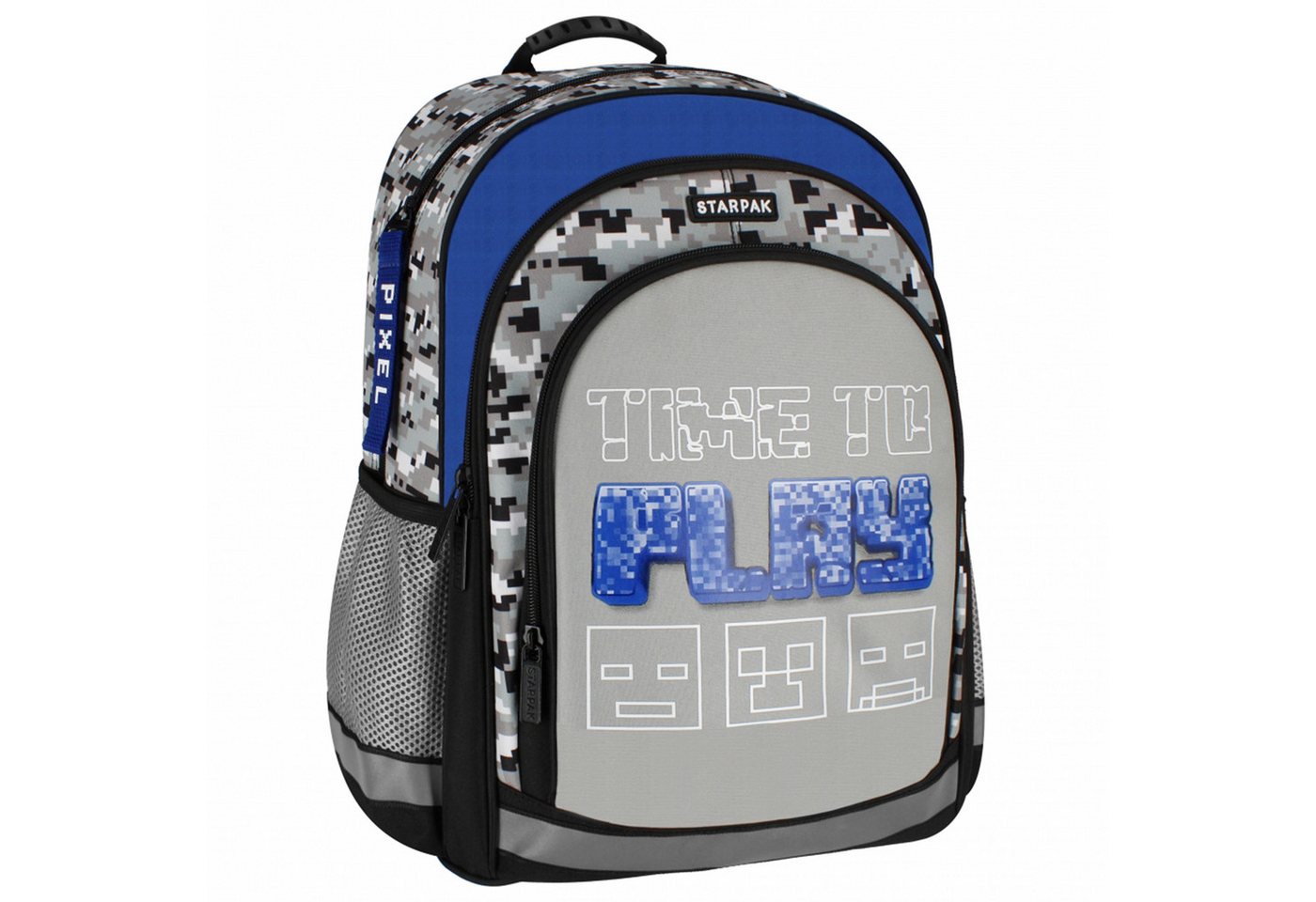 Sarcia.eu Schulrucksack Grauer Pixel Schulrucksack für Jungen, geräumig 40x29x20cm, gepolstert Bild 3