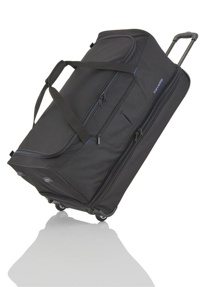 travelite Reisetasche Trolley-Reisetasche S 55cm, mit Dehnfalte, schwarz blau